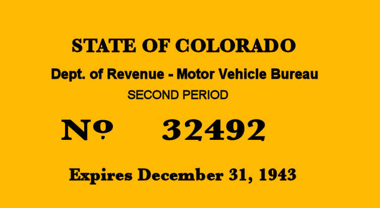 (image for) 1943 Colorado Inspection Sticker 2nd Period